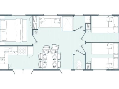 Mobilhome 6 personnes - 3 chambres - Loisirs - TV - CLIM