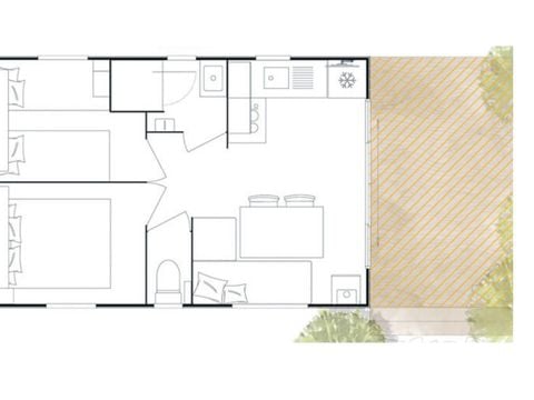 MOBILHOME 4 personnes - Mobil-home Cocoon+ 4 personnes 2 chambres 23m²