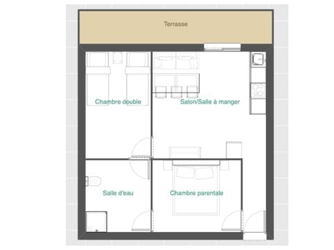 MAISON 6 personnes - Maison 6 personnes 2 chambres PMR