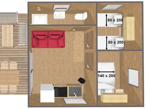 CHALET 4 personnes - PRIVILEGE GREEN Cottage - 2 ch - TV