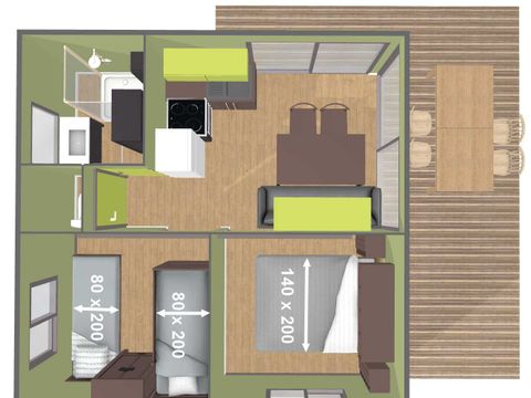 CHALET 5 personnes - PRIVILEGE PANORAMIC 2 chambres TV