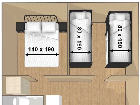 Hébergement 6 personnes - Lodge Insolite Premium Pagan - 2 chambres et sanitaires