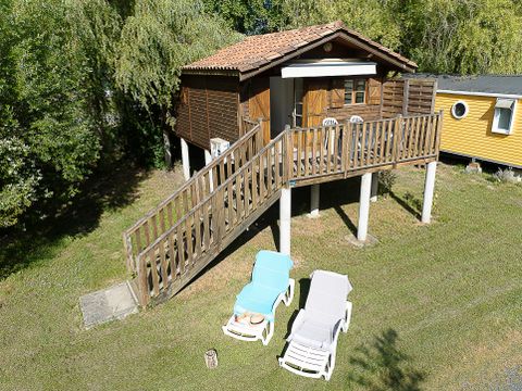 Hébergement 4 personnes - Chalet sur pilotis Confort 2 chambres 30m² - TV - NEW AVEC CLIMATISATION