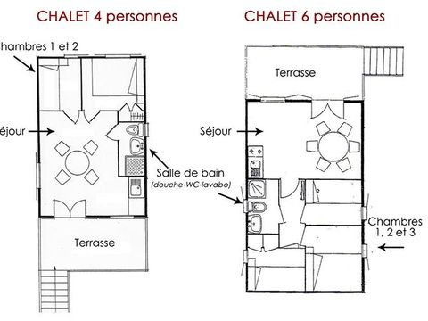 Hébergement 6 personnes - Chalet sur pilotis - 3 chambres