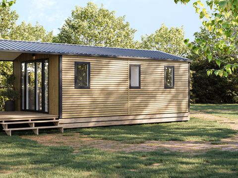 MOBILHOME 4 personnes - COTTAGE Premium 2ch   29m² 2 chambres + TV + Lave-vaisselle + climatisation + plancha + terrasse XL