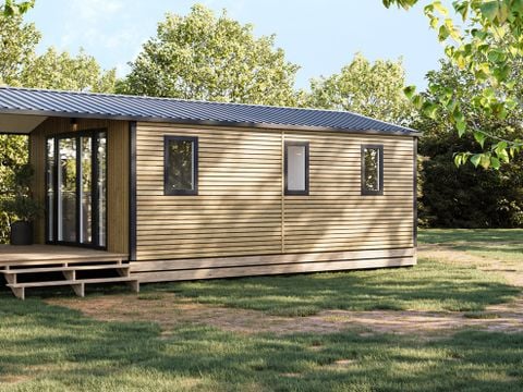 MOBILHOME 4 personnes - COTTAGE Premium 2ch   29m² 2 chambres + TV + Lave-vaisselle + climatisation + plancha + terrasse XL