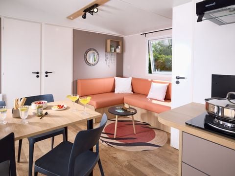 MOBILHOME 6 personnes - COTTAGE Premium 3ch   35m² 3 chambres + TV + Lave-vaisselle + climatisation + plancha + terrasse XL