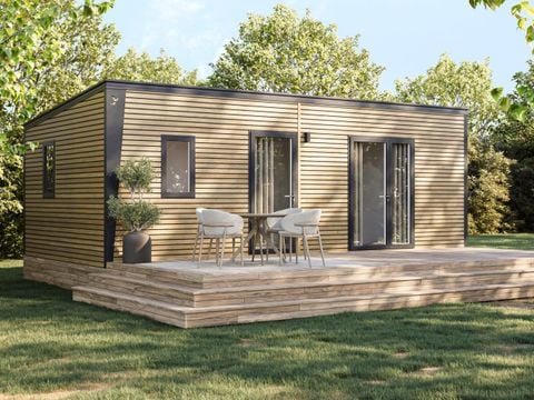 MOBILHOME 6 personnes - COTTAGE Premium 3ch   35m² 3 chambres + TV + Lave-vaisselle + climatisation + plancha + terrasse XL