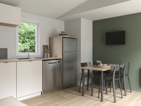 MOBILHOME 4 personnes - COTTAGE Premium 2 ch 2 salles de bain  35 m2 +TV + Lave-vaisselle + clim + plancha + terrasse XL