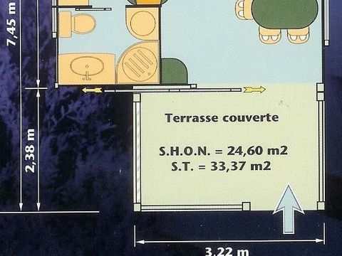 CHALET 5 personnes - Chalet Confort 25m² (2 chambres) + terrasse couverte 5 pers