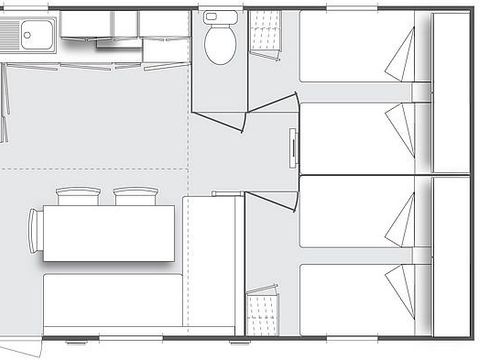 MOBILHOME 6 personnes - Mobil-home Le Platane (3 chambres) + grande terrasse + TV