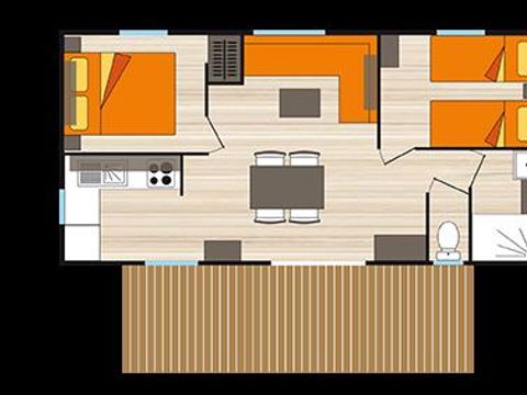 MOBILHOME 4 personnes - MOBIL HOME CONFORT SAMEDI 2 CHAMBRES