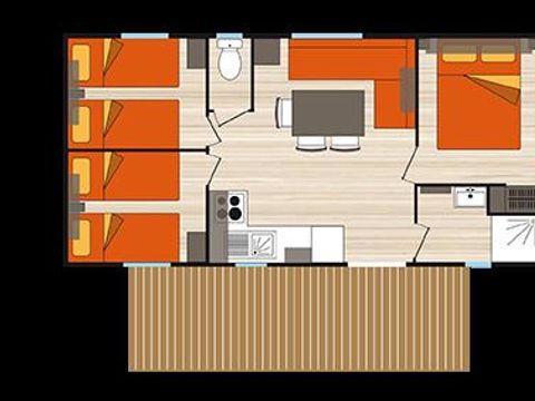 MOBILHOME 6 personnes - MOBIL HOME STANDARD SAMEDI 3 CHAMBRES