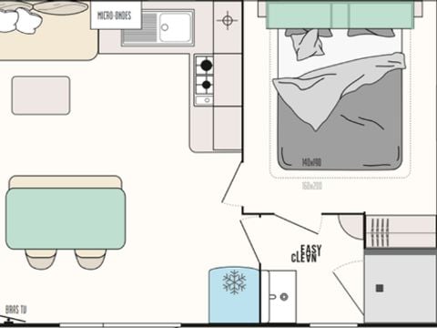 MOBILHOME 6 personnes - Mobil-home 3 chambres gammes Premium +