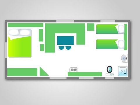 Mobilhome 4 personnes - 2 chambres - TV
