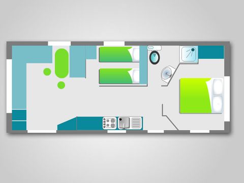 MOBILHOME 5 personnes - 2 chambres (plus de 11 ans)