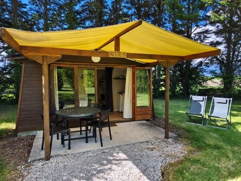 TENTE TOILE ET BOIS 4 personnes - HUTTE  (SANS SANITAIRES)