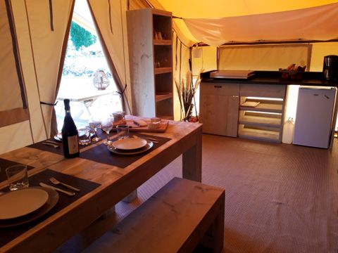 TENTE TOILE ET BOIS 4 personnes - TENTE SAFARI (SANS SANITAIRES)