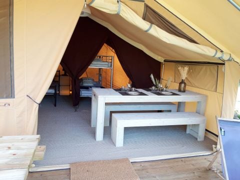 TENTE TOILE ET BOIS 4 personnes - TENTE SAFARI (SANS SANITAIRES)