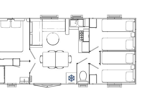 MOBILHOME 6 personnes - EVO33 - 3 chambres avec une terrasse couverte