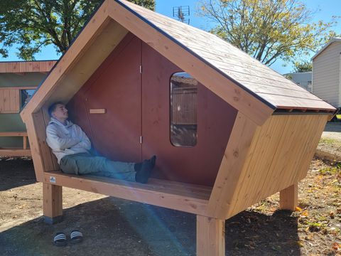 TENTE TOILE ET BOIS 2 personnes - Cabane -étape "LOCHENN"