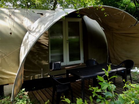 Tente en toile et en bois 4 personnes - COCO, sans sanitaires