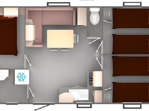 MOBILHOME 8 personnes - Confort (3 ch + 1 canapé lit)