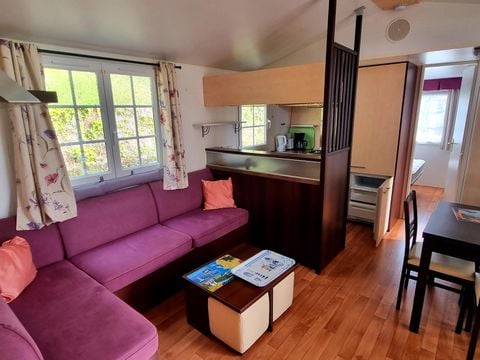 MOBILHOME 6 personnes - Premium 22-28m² - 2 chambres + TV + Terrasse couverte & draps jetables fournis*