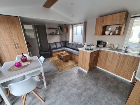 MOBILHOME 8 personnes - Premium 30-40m² - 3 chambres + TV + Terrasse couverte & draps jetables fournis*