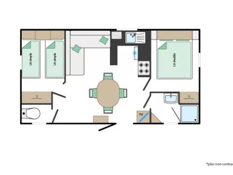 MOBILHOME 4 personnes - Mobile-Home LAGON**** 4 personnes