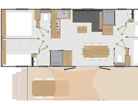 MOBILHOME 8 personnes - Mobile-Home ROSEE**** 8 personnes