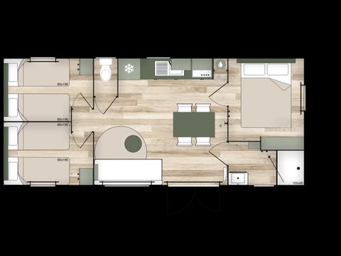 MOBILHOME 6 personnes - PREMIUM PLUS avec Clim (2026)