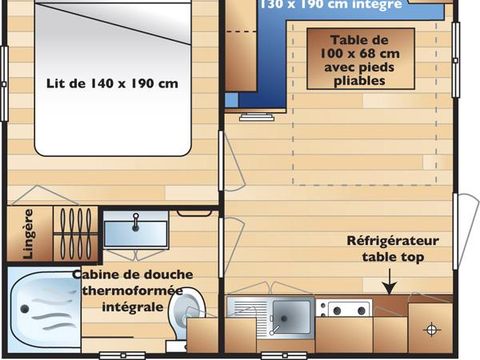 Mobilhome 2 personnes - Duo (1 chambre)