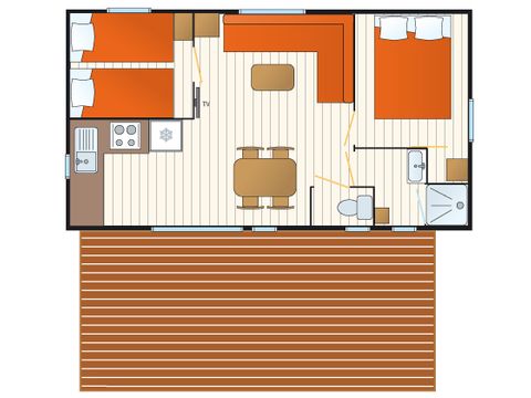 MOBILHOME 6 personnes - Mobilhome Caraïbes - 30m² - 2 chambres