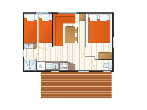 MOBILHOME 4 personnes - Mobilhome Adriatique - 26m² - 2 chambres