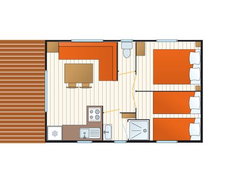 MOBILHOME 4 personnes - Mobilhome Adriatique - 26m² - 2 chambres