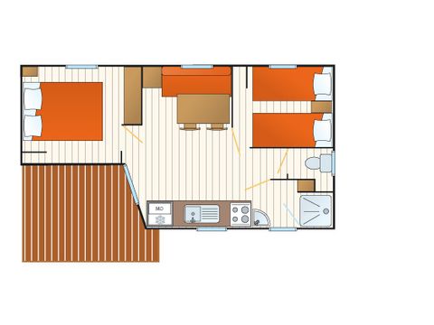 MOBILHOME 4 personnes - Mobilhome Adriatique - 26m² - 2 chambres