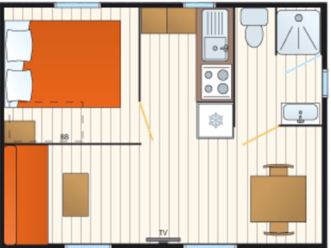 MOBILHOME 2 personnes - Mobilhome Adriatique - 20m² - 1 chambre