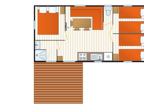 MOBILHOME 8 personnes - Baltique - 32m² - 3 chambres - Climatisé