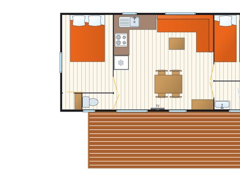 MOBILHOME 6 personnes - Caraïbes - 31m² - 2 chambres  - Climatisé