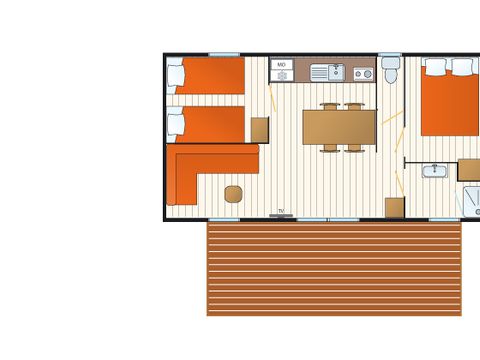 MOBILHOME 6 personnes - Caraïbes - 31m² - 2 chambres  - Climatisé
