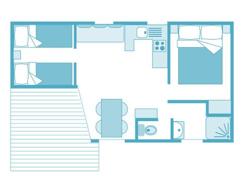 MOBILHOME 4 personnes - FAMILY CLASSIC, 25/27 m² avec clim