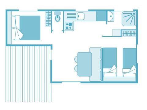 MOBILHOME 4 personnes - FAMILY CLASSIC, 25 m² avec clim