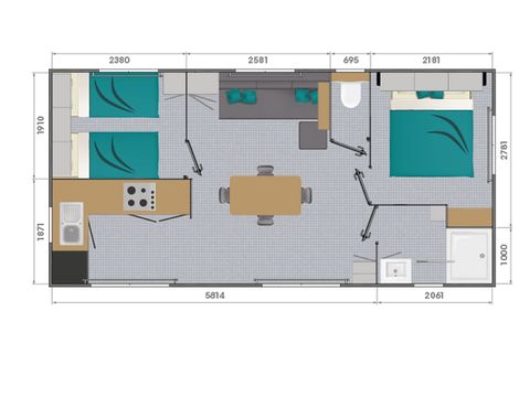 MOBILHOME 4 personnes - FAMILY LUXE PREMIUM, 30 m² avec jacuzzi et clim