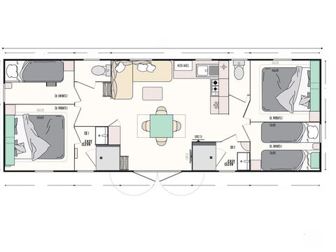 MOBILHOME 8 personnes - NEW - Mobil home Ciela Privilège - 4 chambres - 2 salles de bain - Lave-vaisselle, barbecue