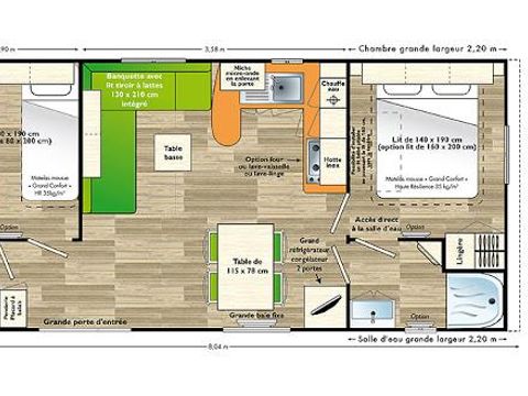 MOBILHOME 4 personnes - Confort 2 chambres