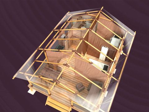 TENTE TOILE ET BOIS 5 personnes - Kalahari