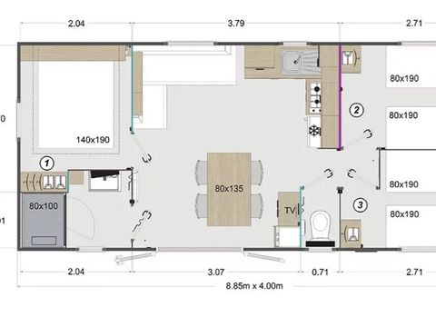 MOBILHOME 6 personnes - Mobile home TOBAGO**** 6 personnes