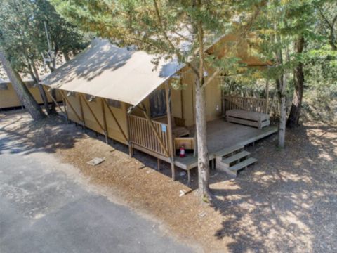 TENTE TOILE ET BOIS 6 personnes - Lodge PREMIUM BAHAMAS 6 personnes MEZZANINE