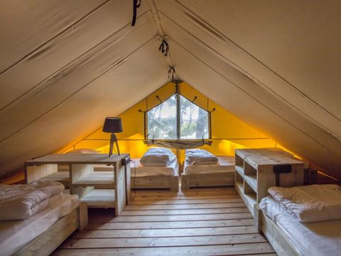 TENTE TOILE ET BOIS 6 personnes - Lodge PREMIUM BAHAMAS 6 personnes MEZZANINE